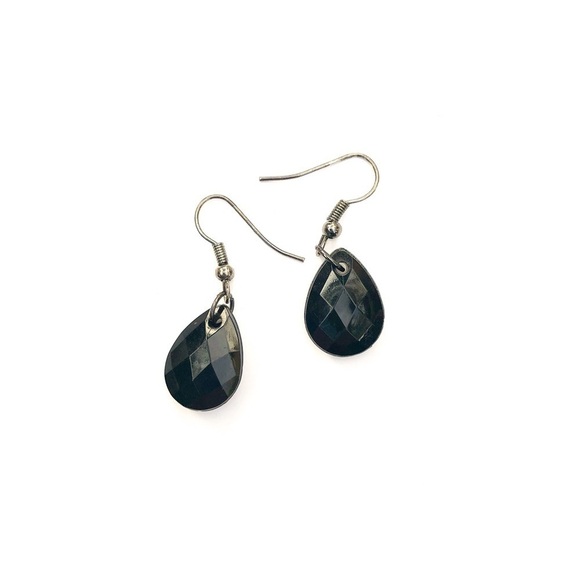 𝅺Black Oval Pendant Earring - Picture 5 of 6